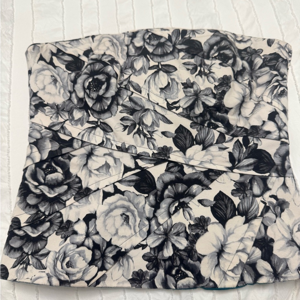 White House Black Market Floral Bustier Top